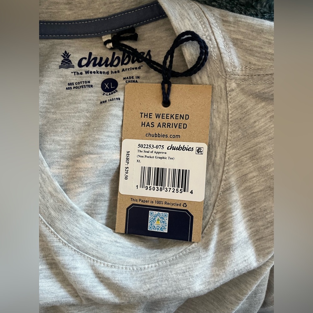 NWT Chubbies Gray Short Sleeve TShirt Size XL - Picture 6 of 7